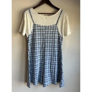 Vintage 90s Y2K Romper Playsuit L Dainty Coquette Ribbed Bow Cute Layered Look